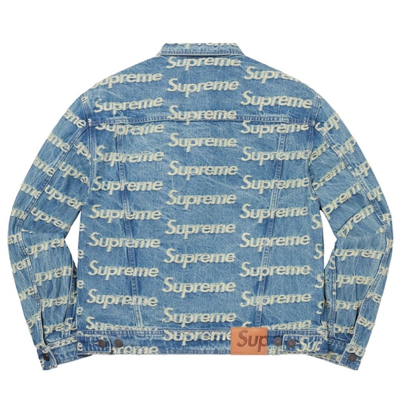 Supreme® Frayed Logos Denim Trucker Jacket - Picture 2 of 4
